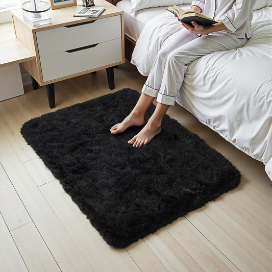 5x8 Grey Fluffy Area Rugs for Bedroom, Soft Indoor Plush Rug for Living Room, Large Furry Fuzzy Shag Floor Carpet for Kids Nursery Boys Room Dorm Classroom Home Office Decor Mat