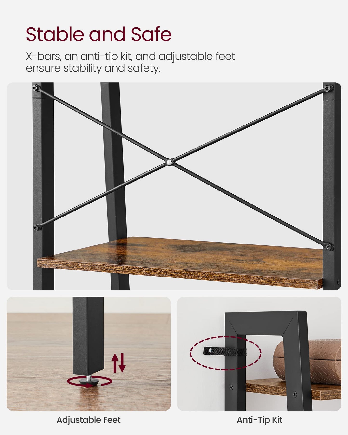 VASAGLE 5-Tier Ladder Bookshelf