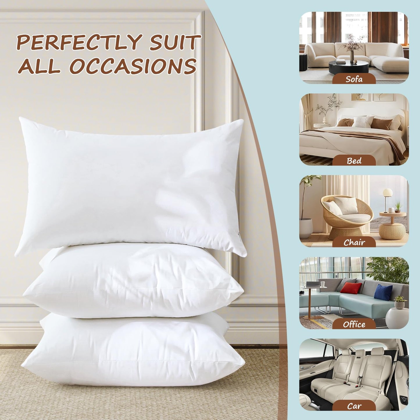 20x20 Pillow Inserts, 2-Pack