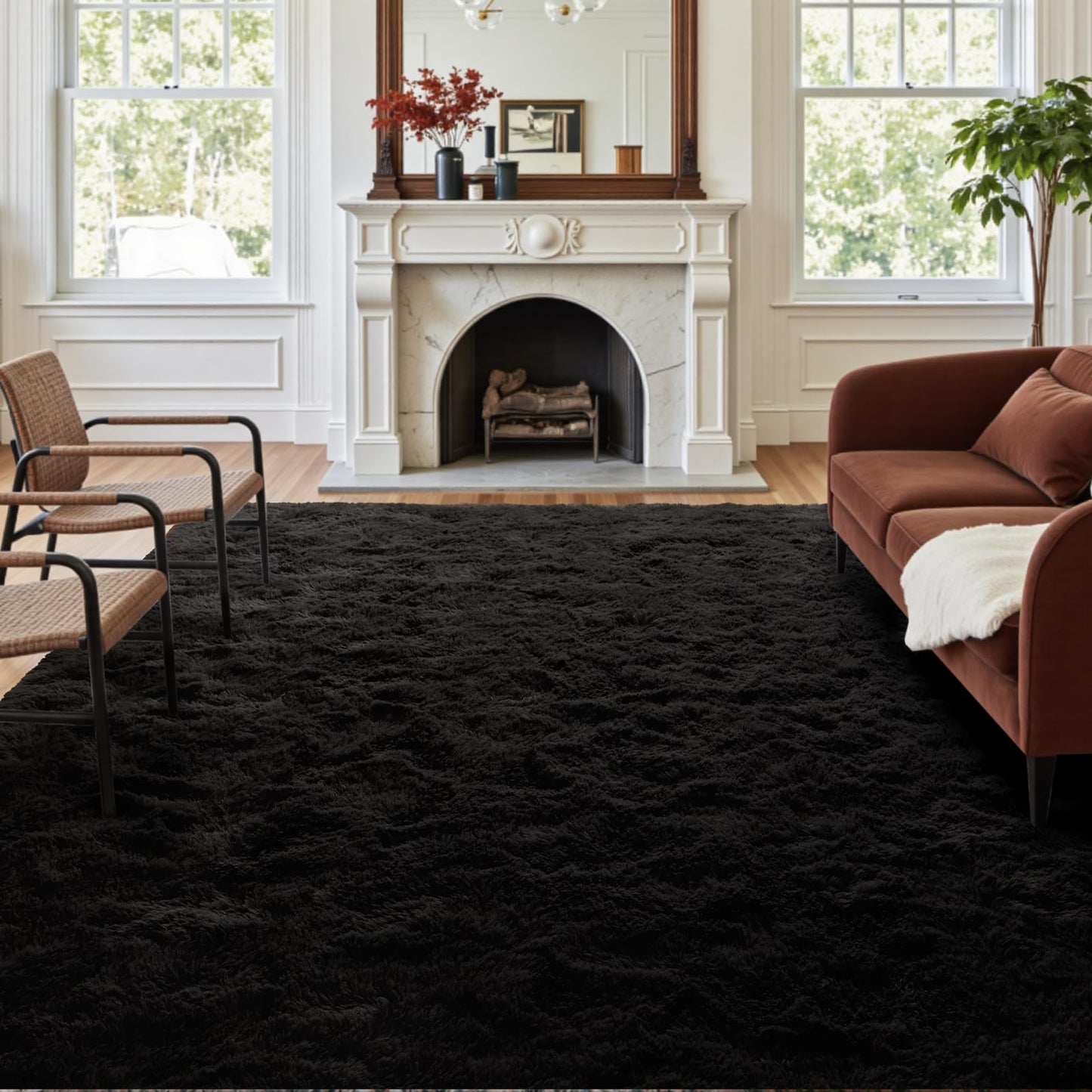6x9 Ft Dark Grey Shag Area Rug