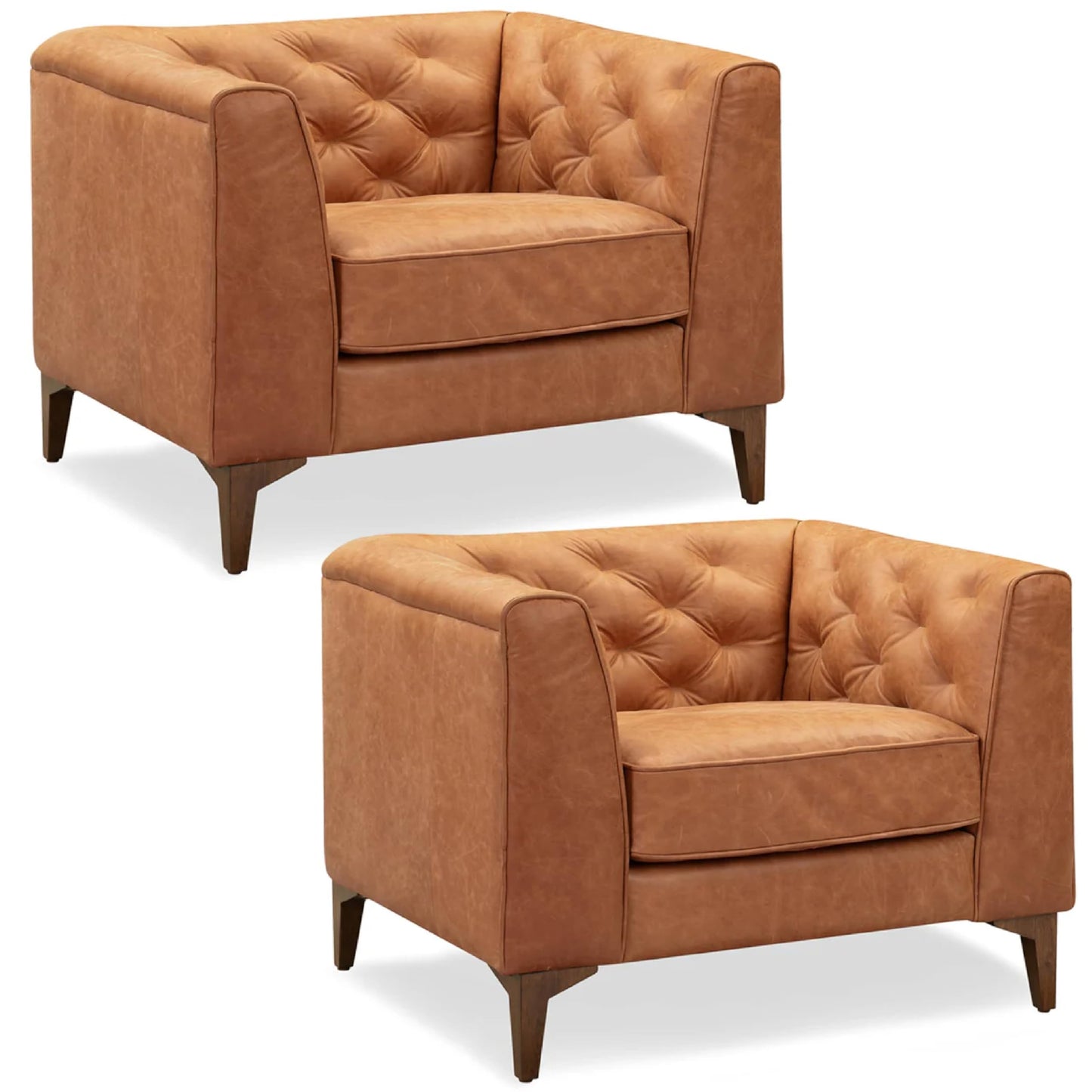 POLY & BARK 74" Leather Sofa – Cognac Tan