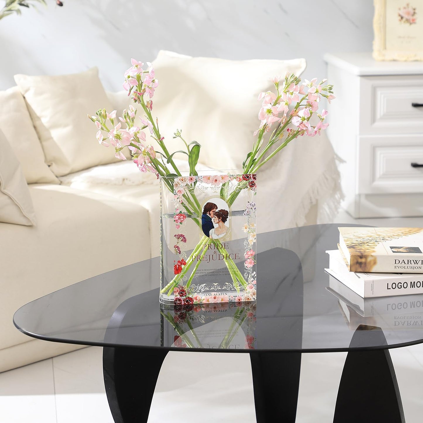 Clear 3-Piece Acrylic Book Vase Set