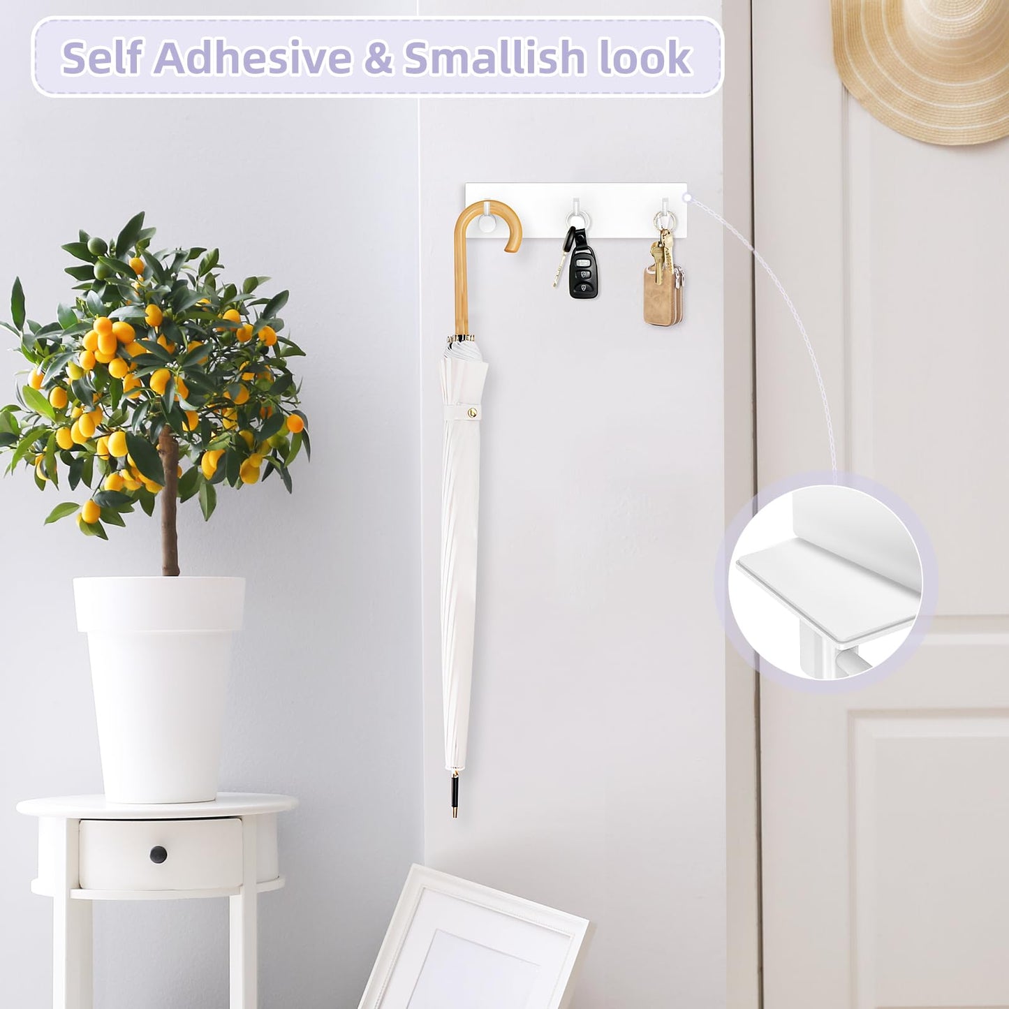 VIS'V Adhesive Wall Key Holder – Black