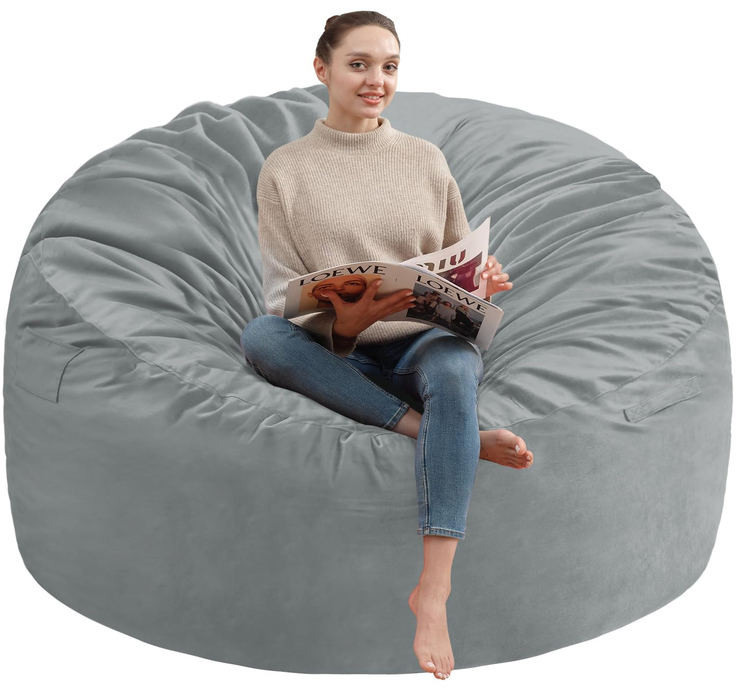 5FT Grey Bean Bag Chair