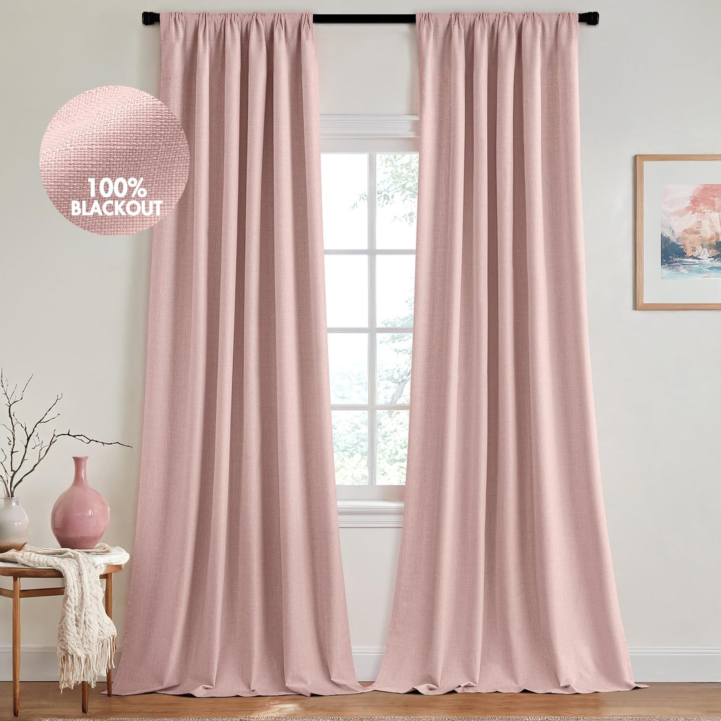 MIULEE Blackout Curtains 96" – Birch, 2 Panels