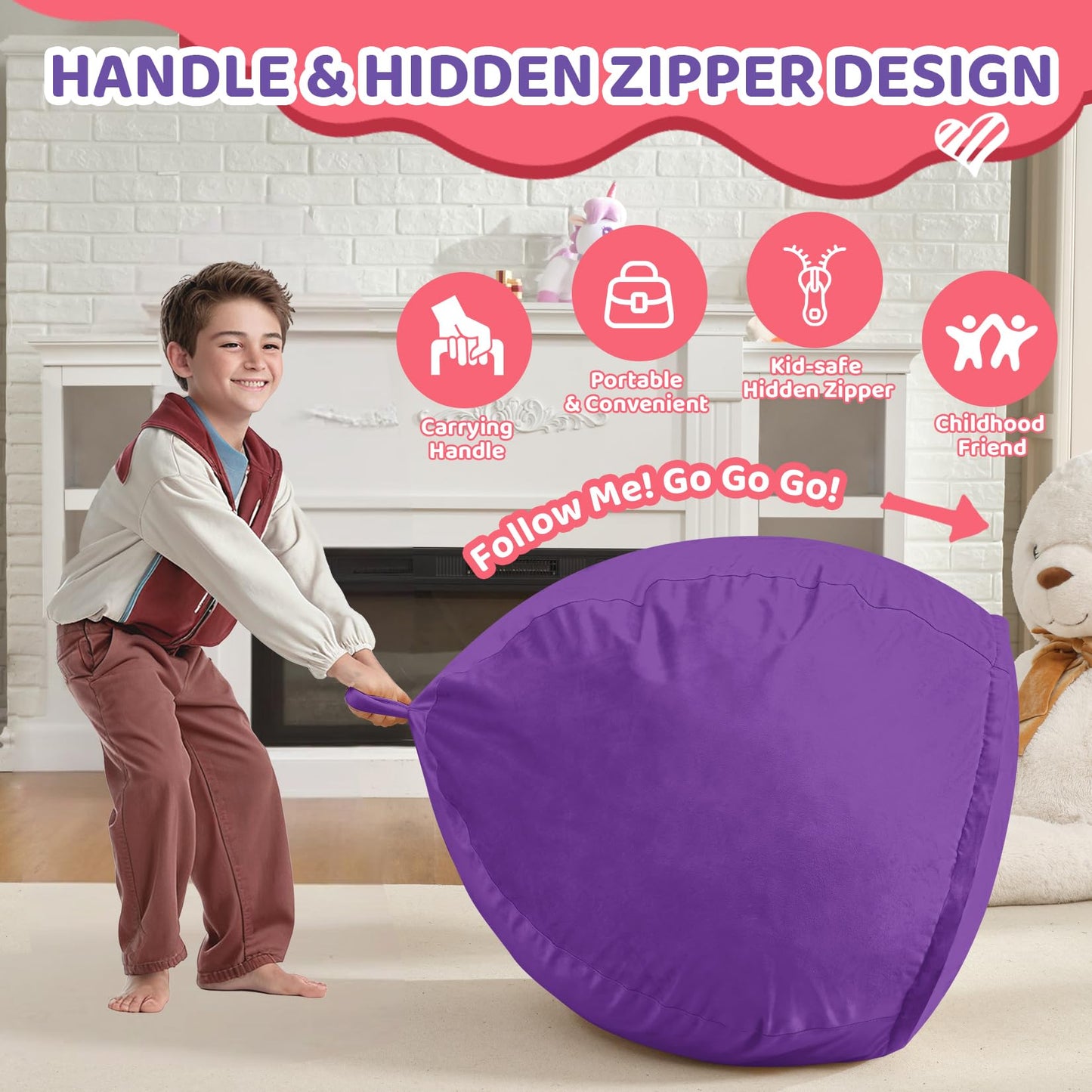 5FT Grey Bean Bag Chair