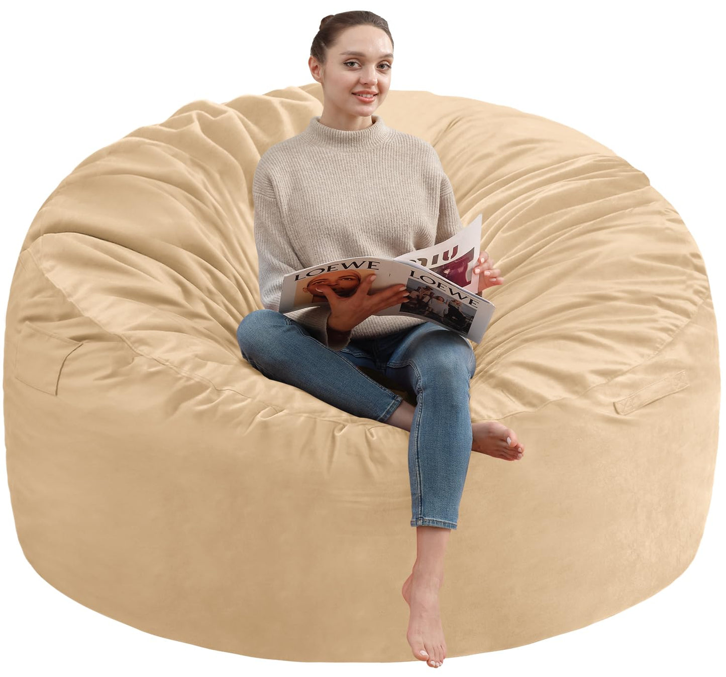 5FT Grey Bean Bag Chair