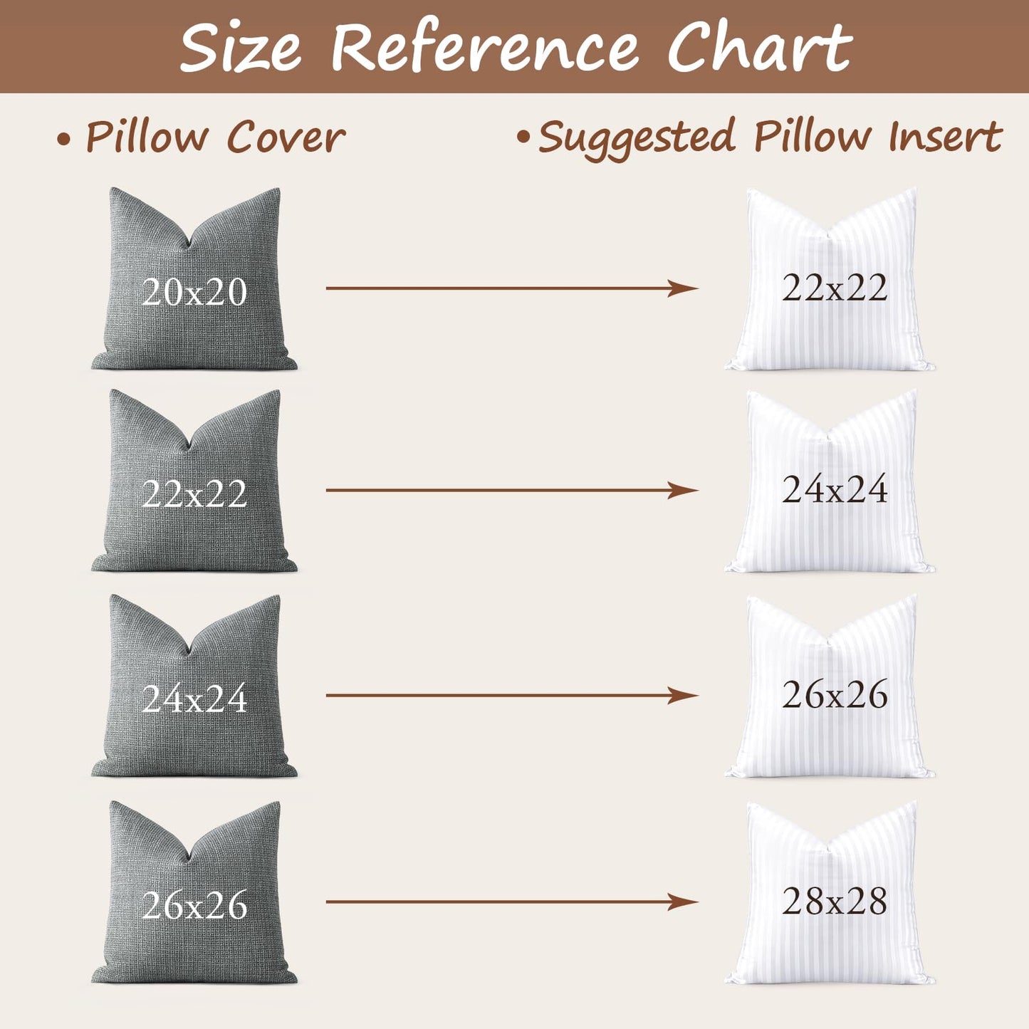 20x20 Pillow Inserts, 2-Pack
