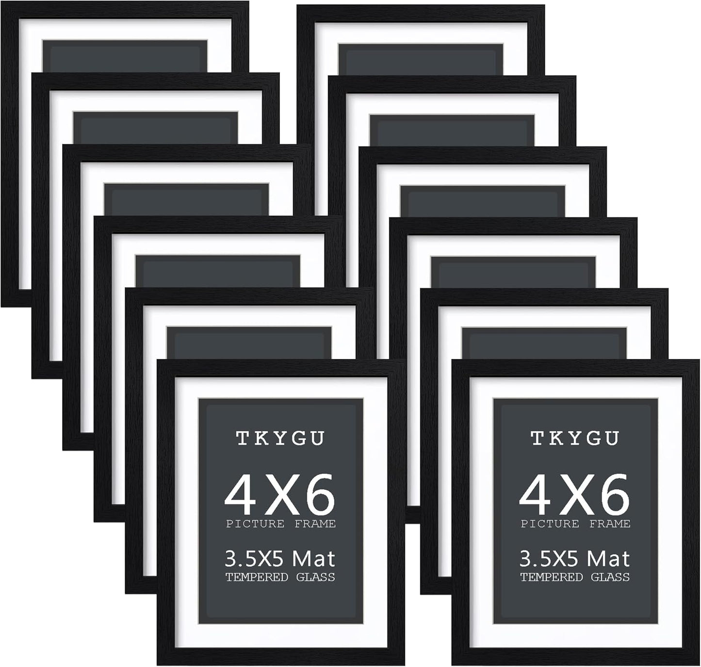 3-Pack 4x6 Black Wooden Photo Frames