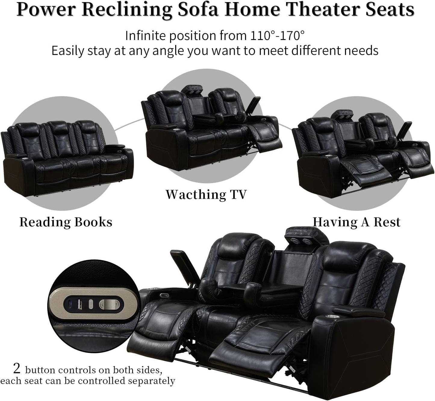 3-Piece Beige Power Recliner Set