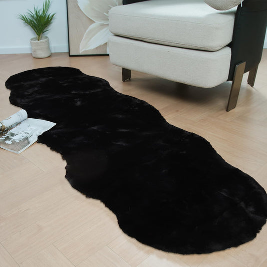 Latepis 3ft White Faux Fur Round Rug