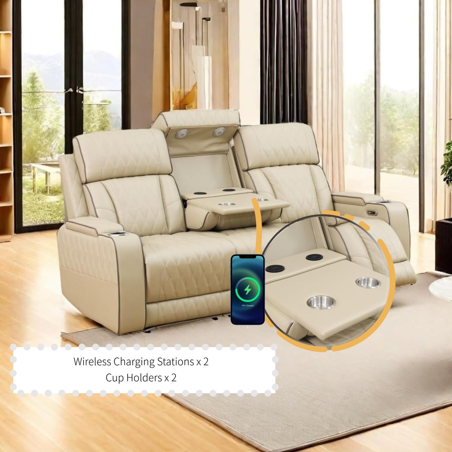 3-Piece Beige Power Recliner Set