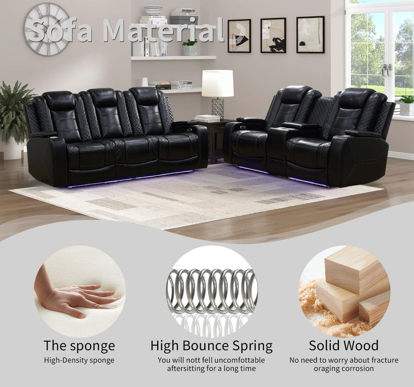 3-Piece Beige Power Recliner Set