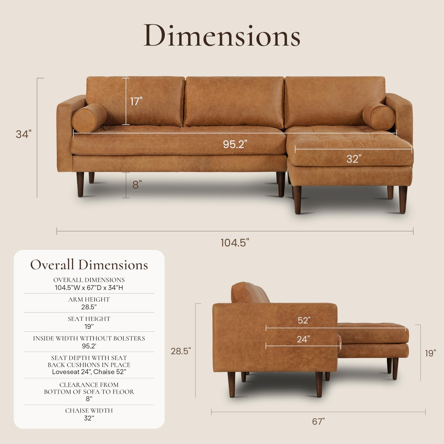 Poly & Bark Napa Leather Couch