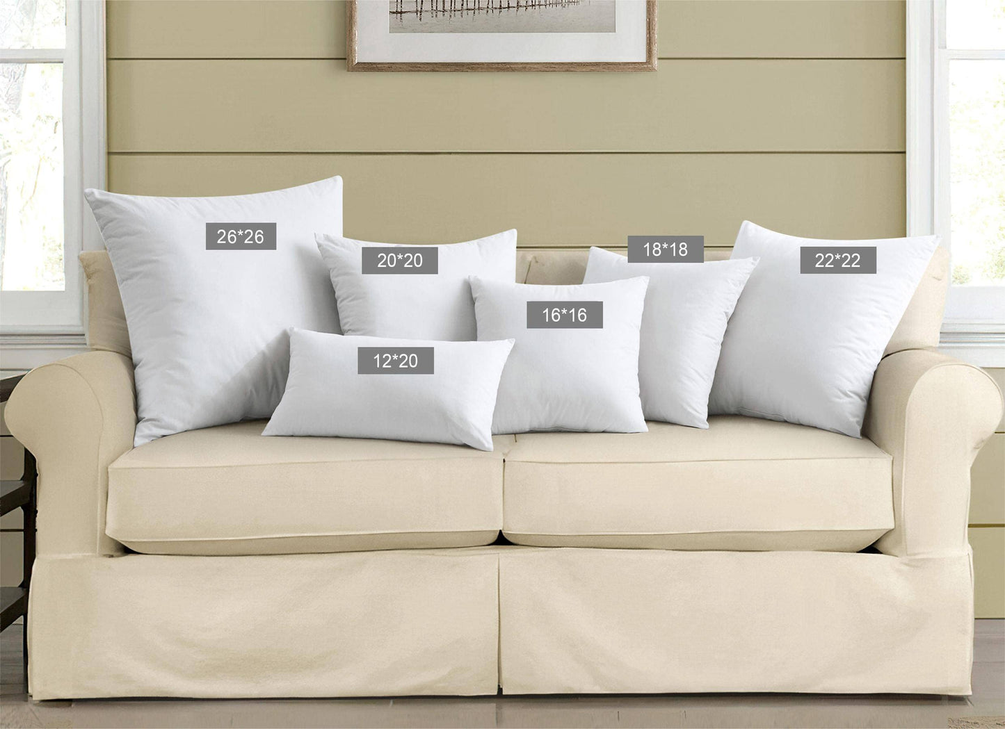 20x20 Pillow Inserts, 2-Pack