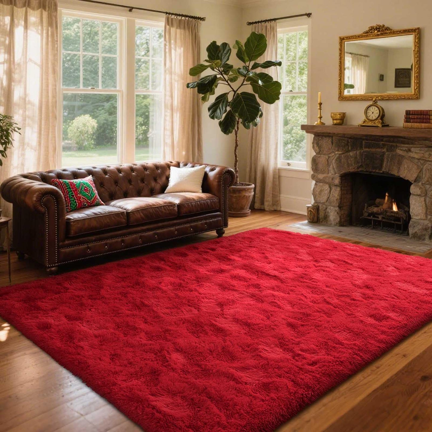 6x9 Ft Dark Grey Shag Area Rug