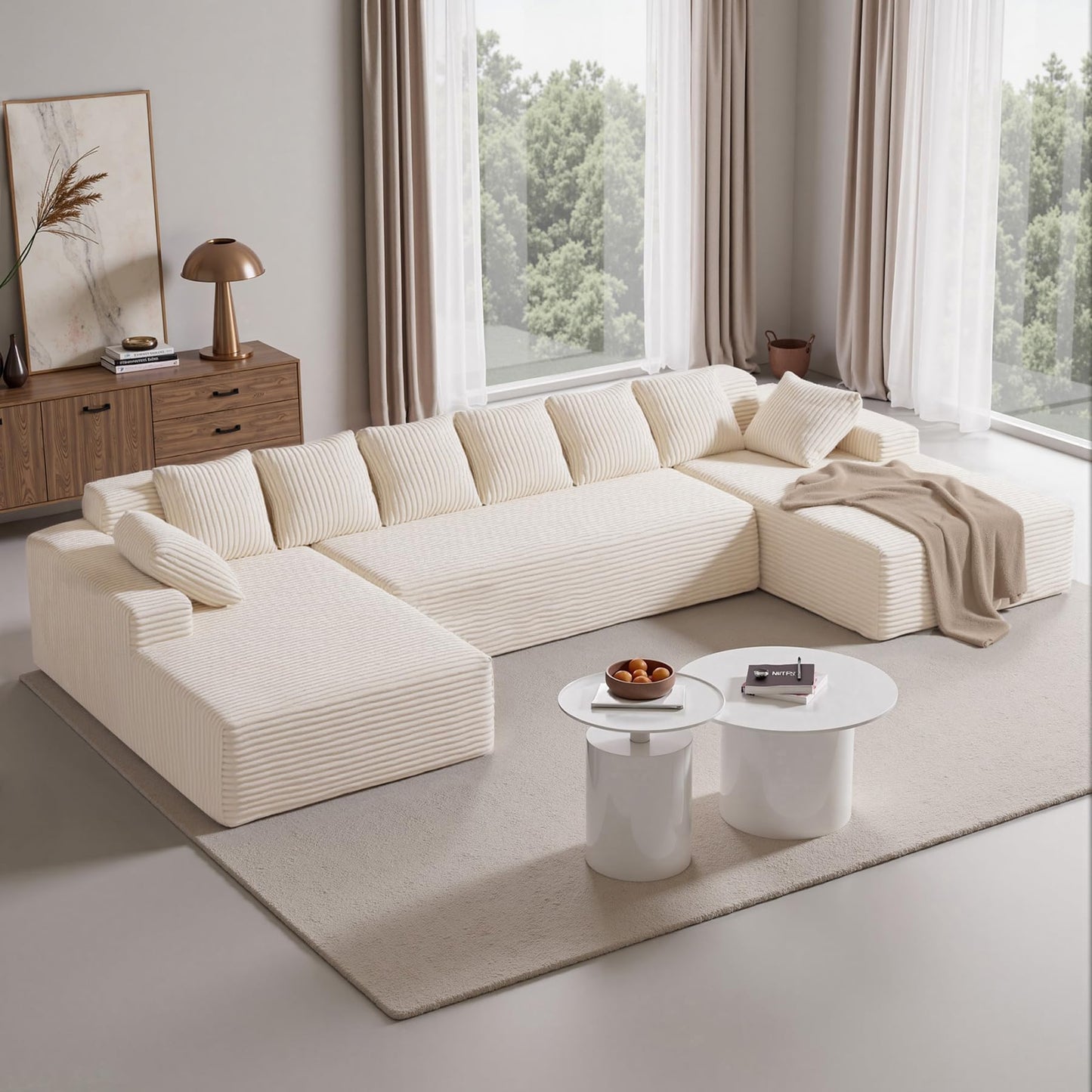 131" U-Shaped Cloud Sectional Sofa