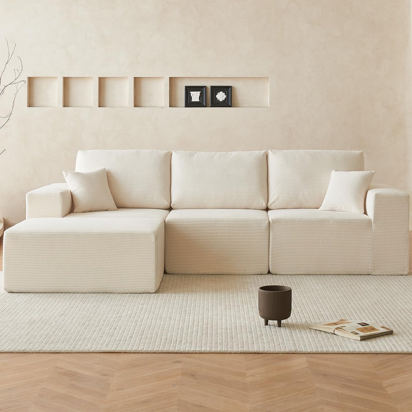 INGEROOM 108" Sectional Sofa – Dark Gray