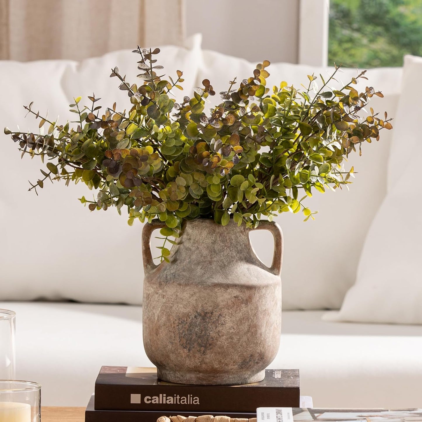 Mitt\&Ditt 8" Off-White Ceramic Vase