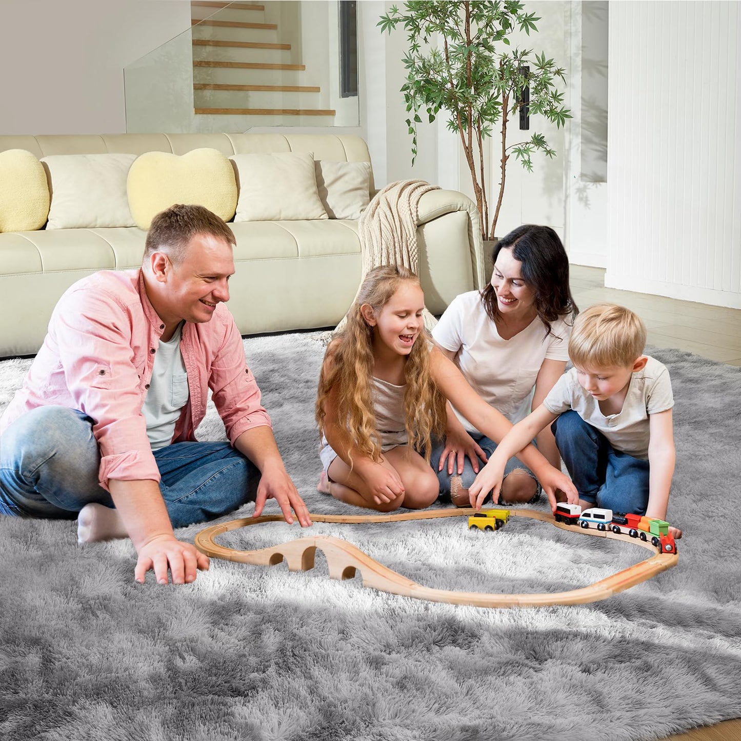 5x8 Grey Ultra-Soft Shag Rug