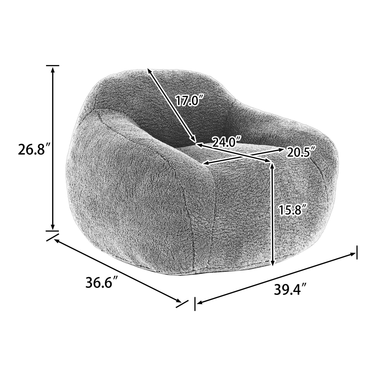 Furniliving White Bean Bag Chair
