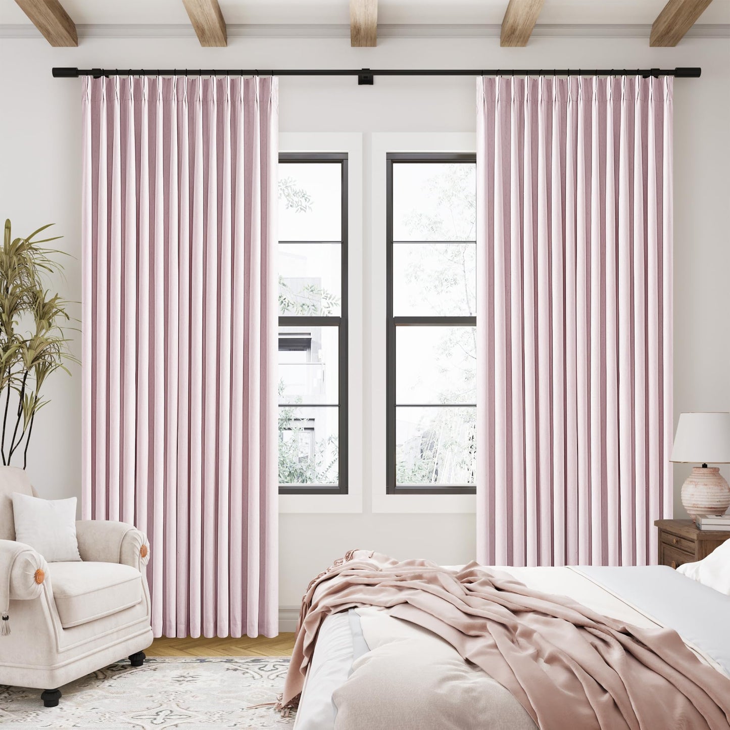 Linen Blackout Curtains 84" 2-Pack