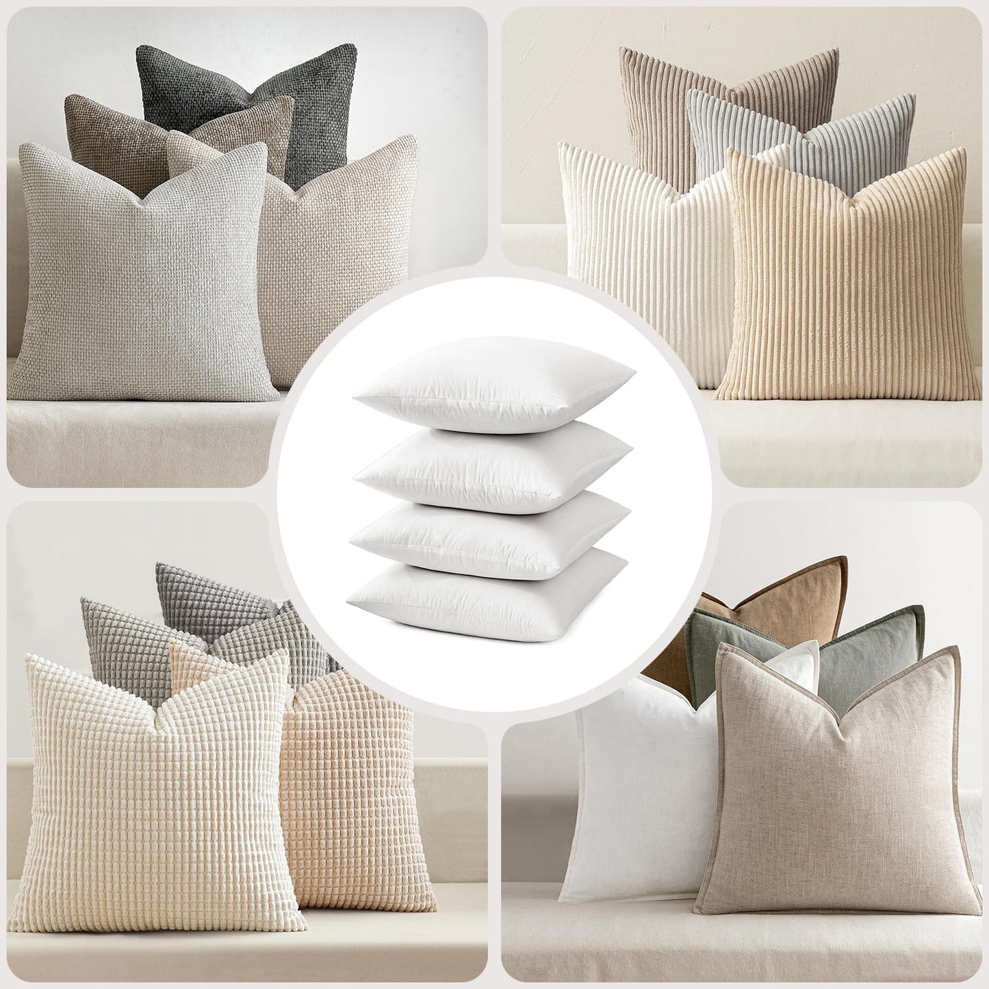 22x22 Pillow Inserts, 2-Pack