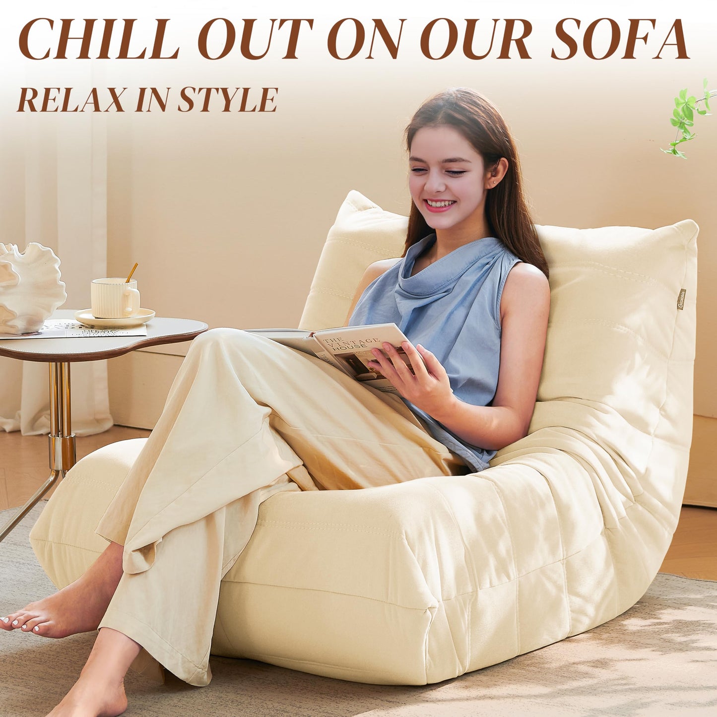 Dark Gray Memory Foam Bean Bag Chair