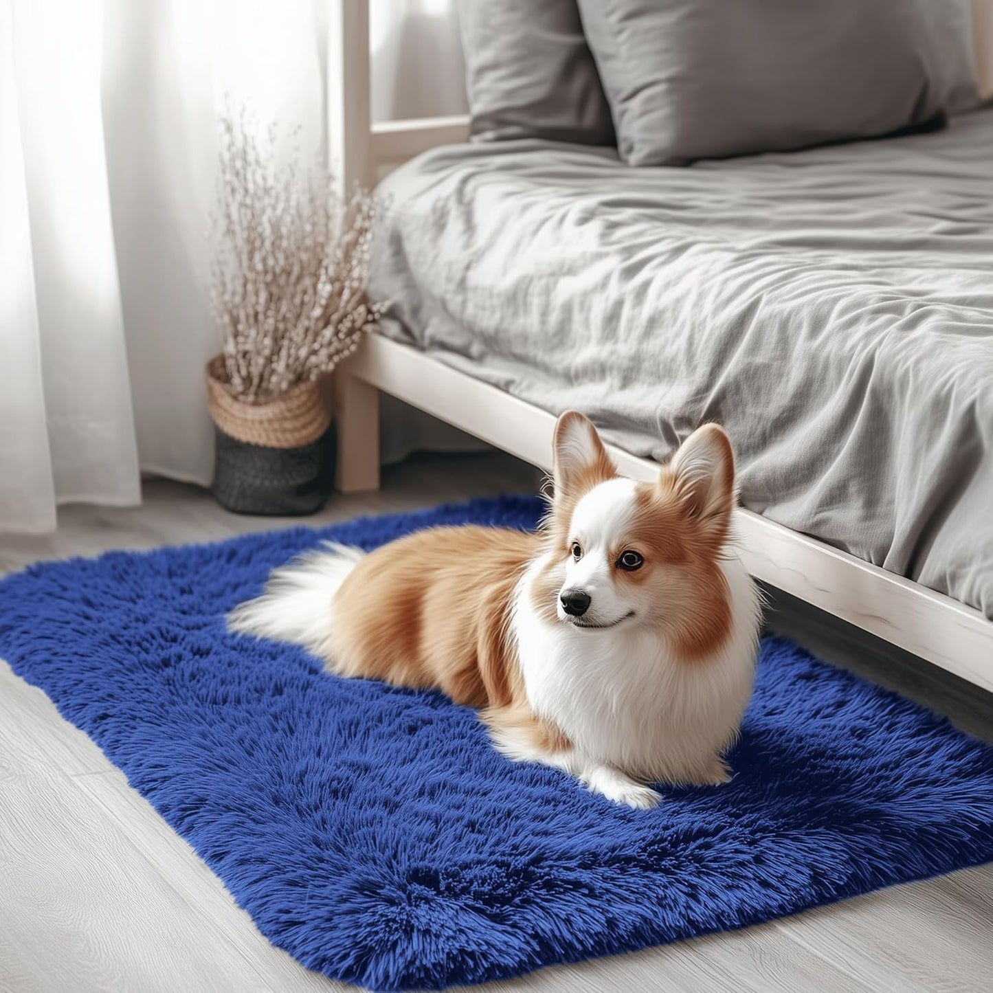 OLANLY 4x5.9 Grey Shag Rug