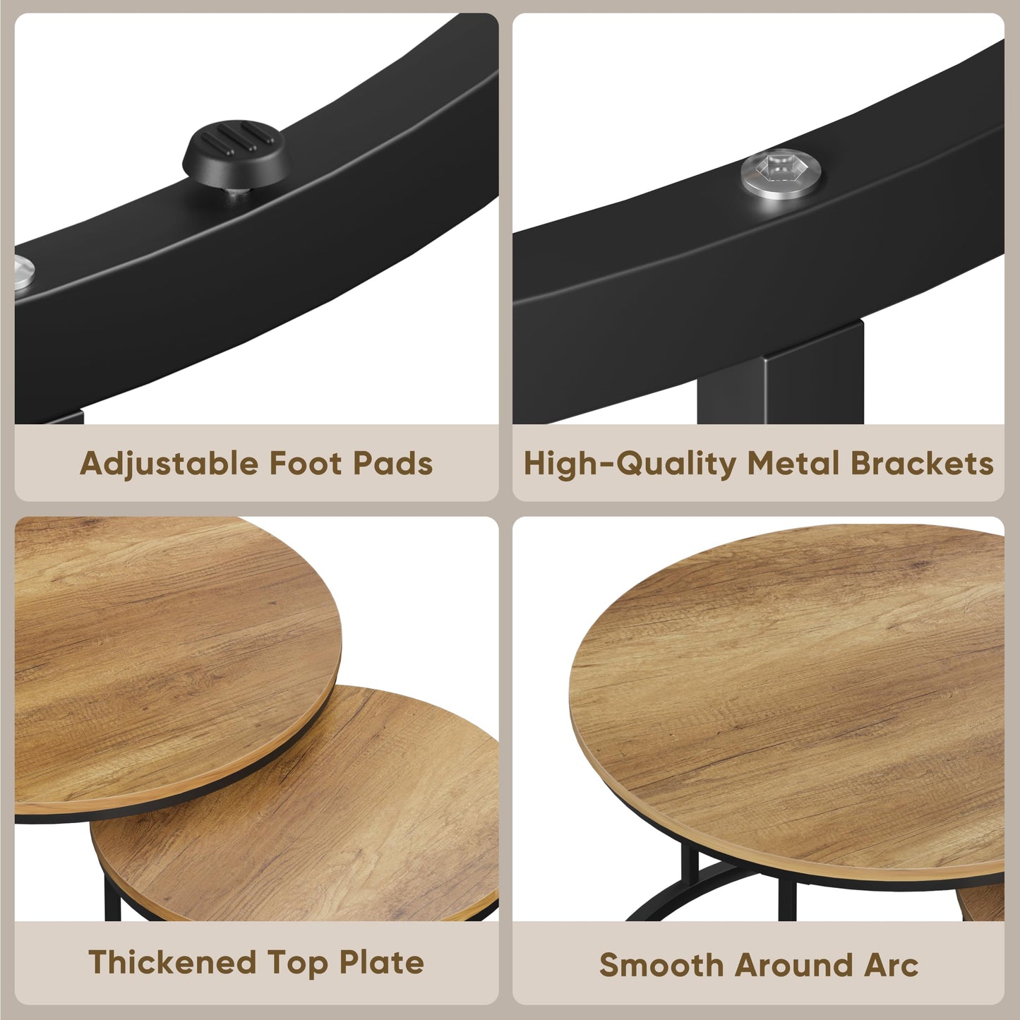White Nesting Coffee Tables, 2-Pack
