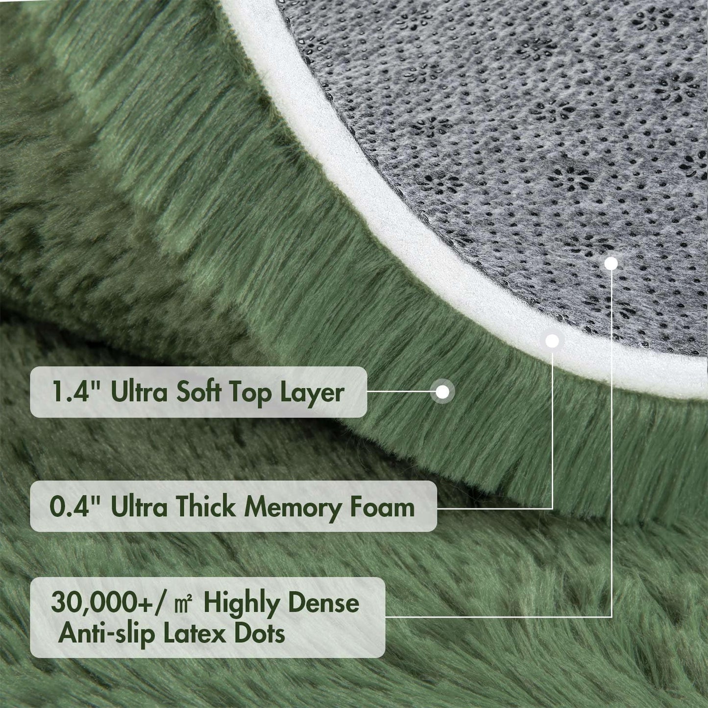 6x9 Ft Dark Grey Shag Area Rug