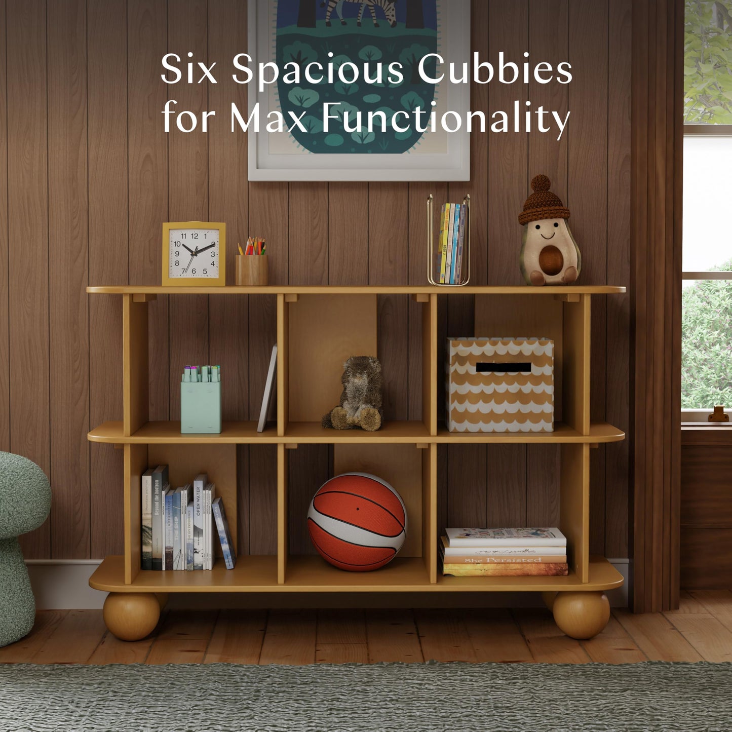 Babyletto 6-Cube Walnut Kids Bookcase