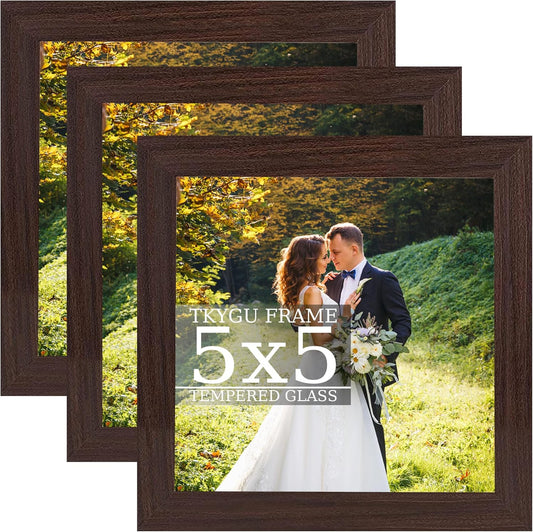 4x6 Picture Frame Set of 3, Made of Real Glass for 4x6 Wooden Frames Black, Wall and Tabletop Display Photo Frame for Home Décor Gallery Family Wedding Memorial Pic Frame Gift