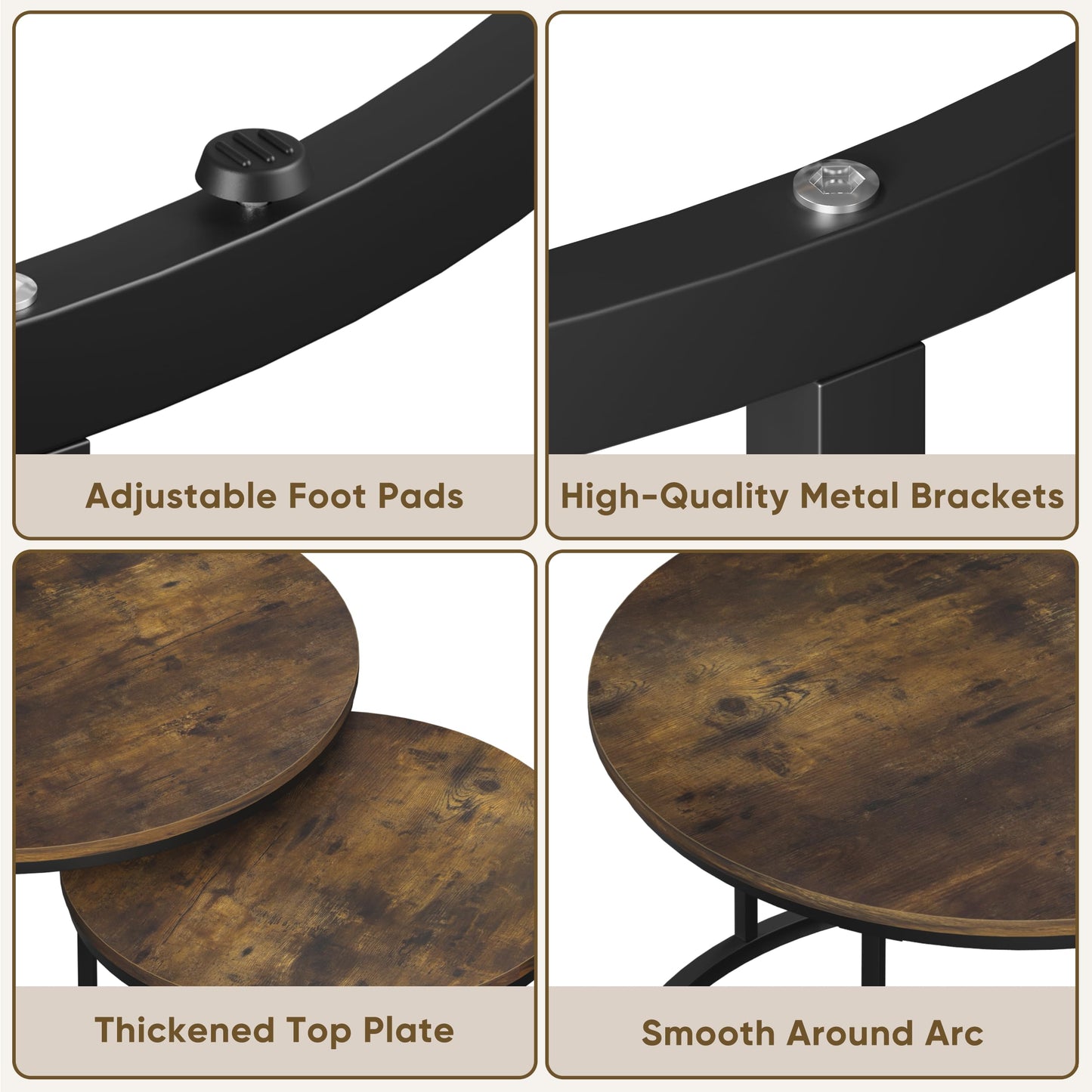 White Nesting Coffee Tables, 2-Pack