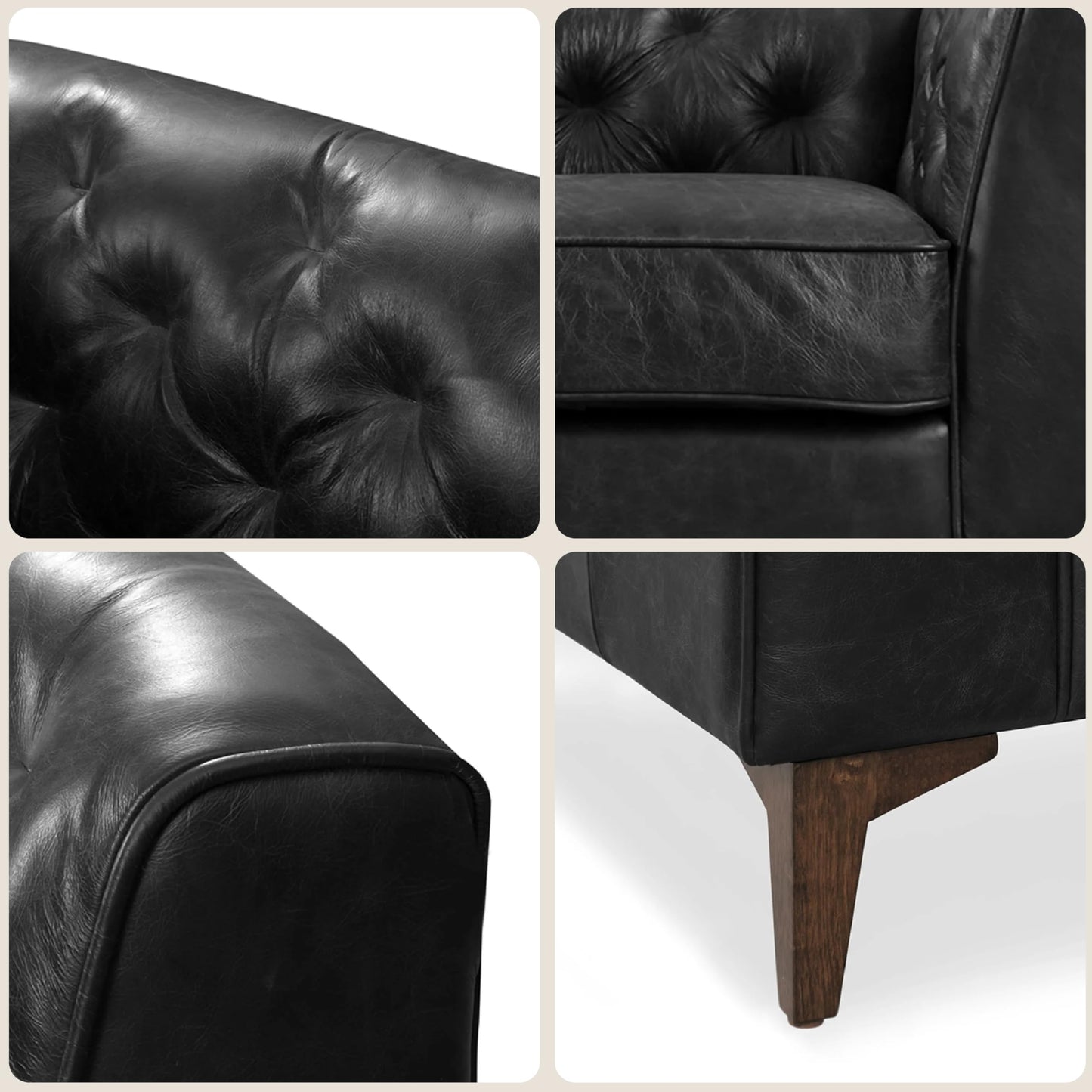 POLY & BARK 74" Leather Sofa – Cognac Tan