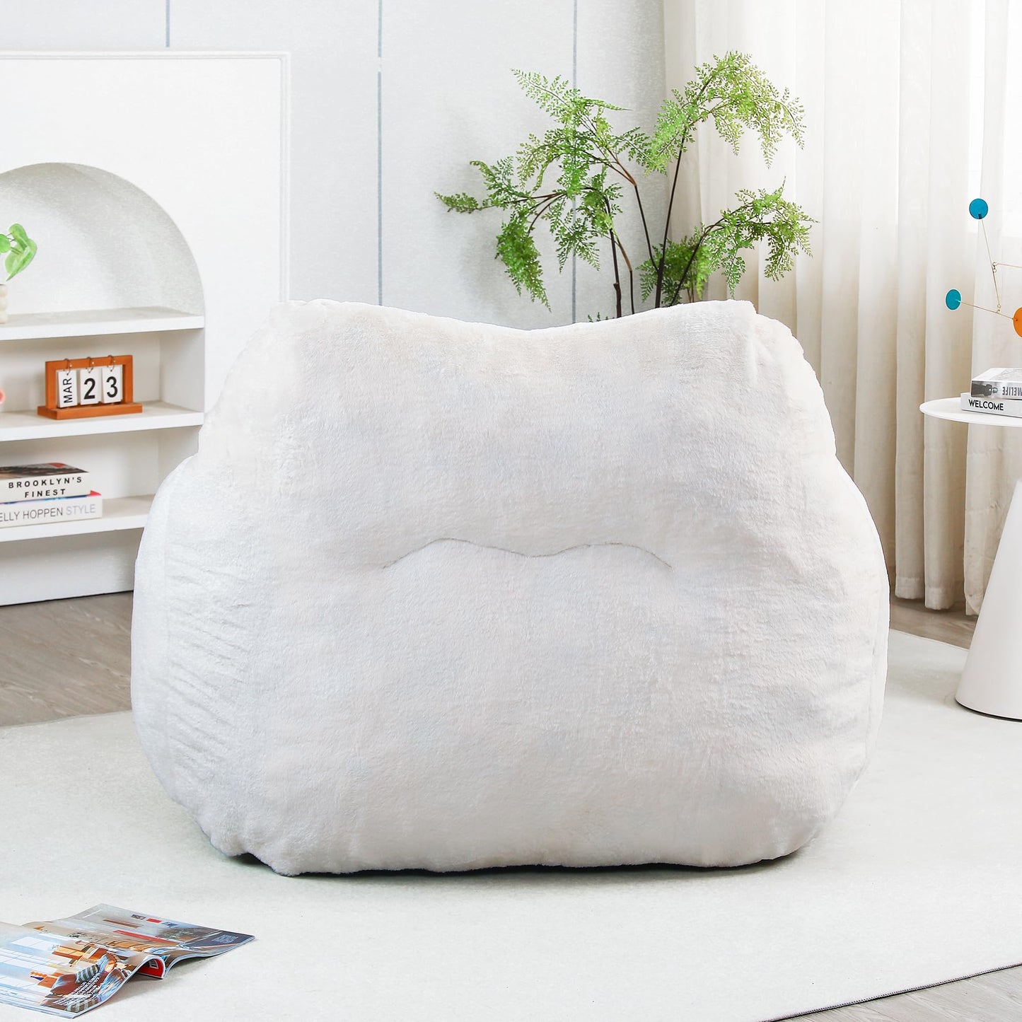 Furniliving White Bean Bag Chair