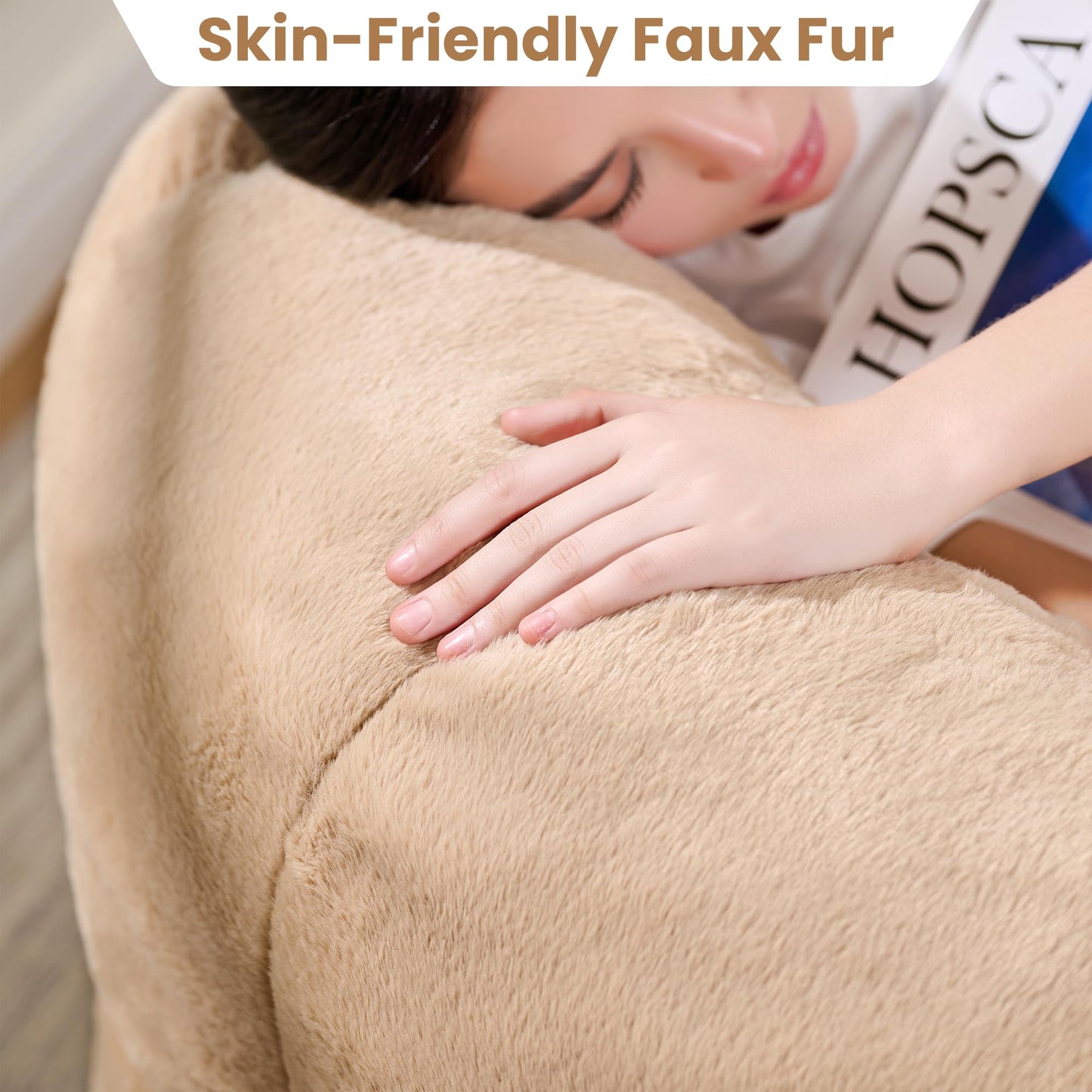 White Faux Fur Bean Bag Chair