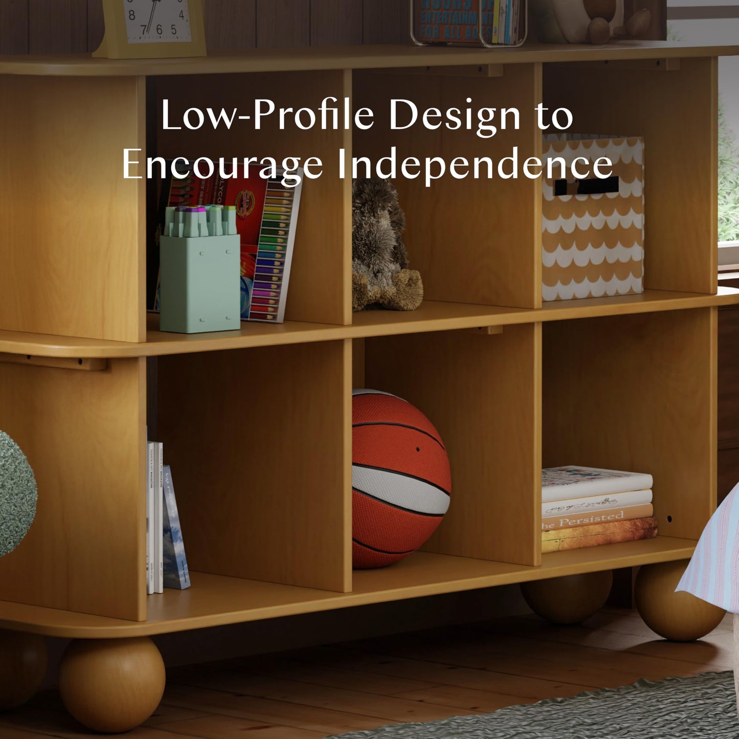 Babyletto 6-Cube Walnut Kids Bookcase