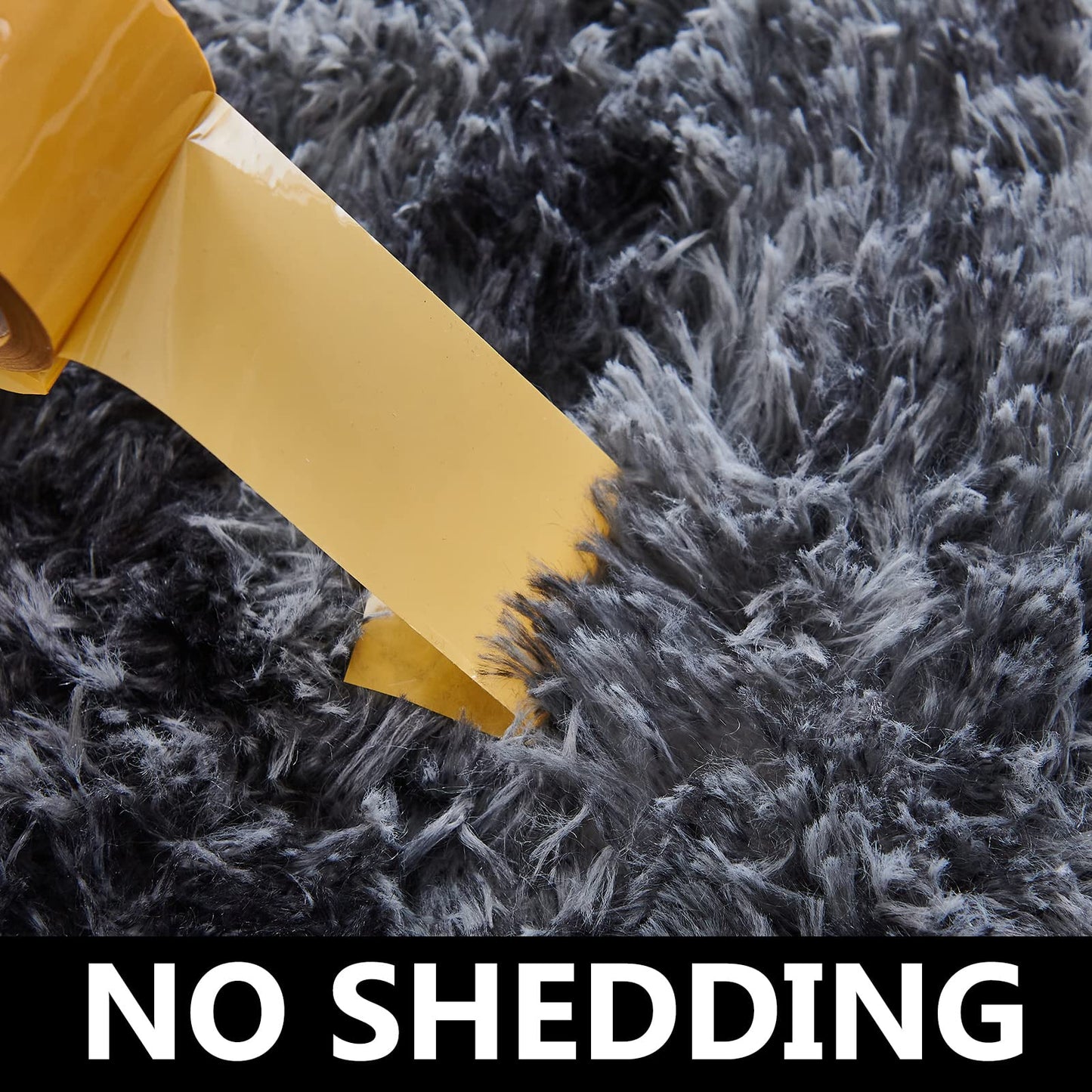 FJZFING 4x4 Light Grey Round Shag Rug