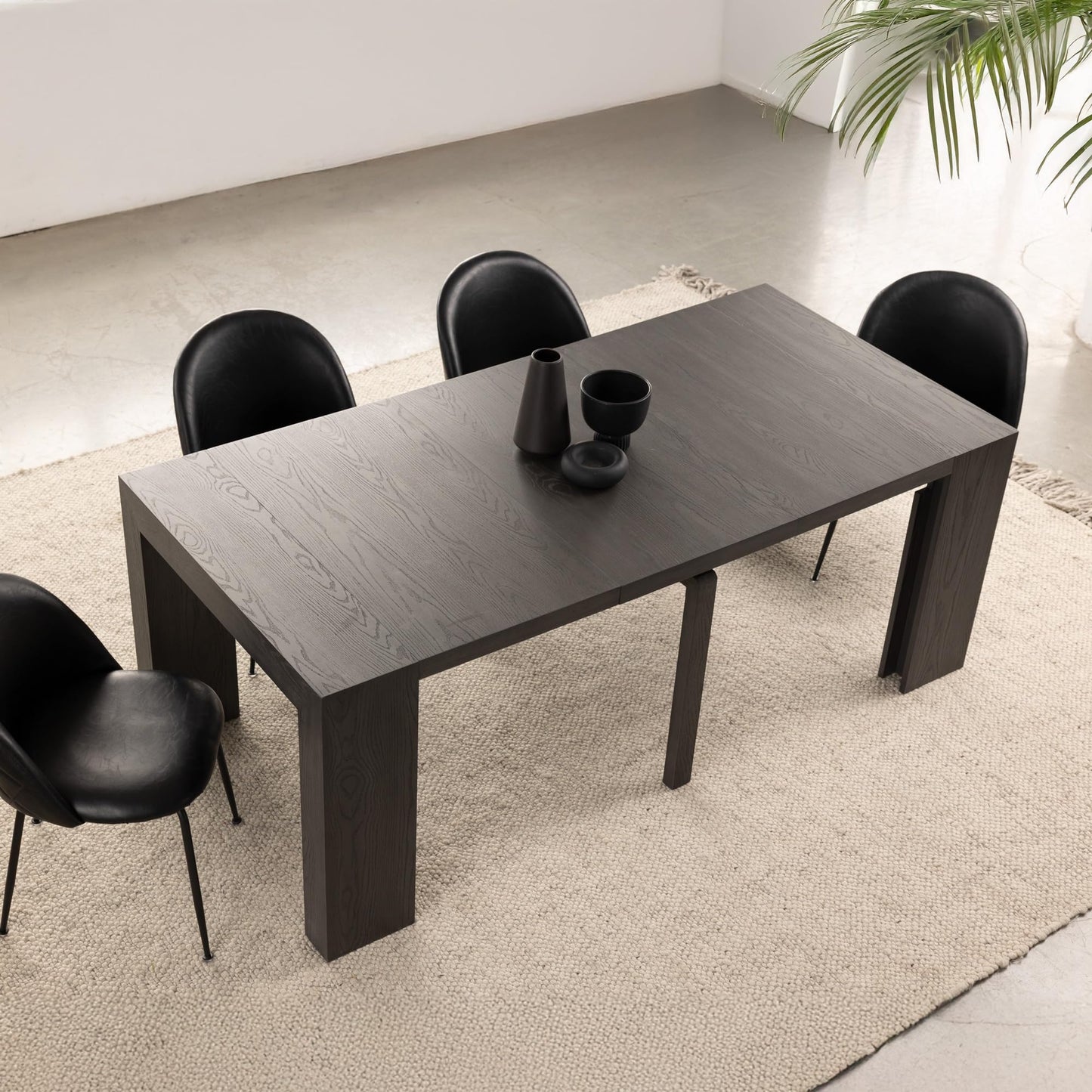 White Extendable Dining Table & Bench