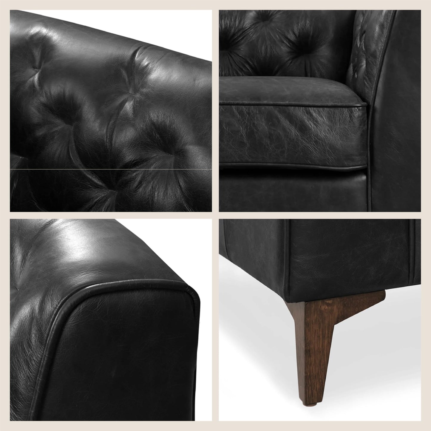 POLY & BARK 74" Leather Sofa – Cognac Tan