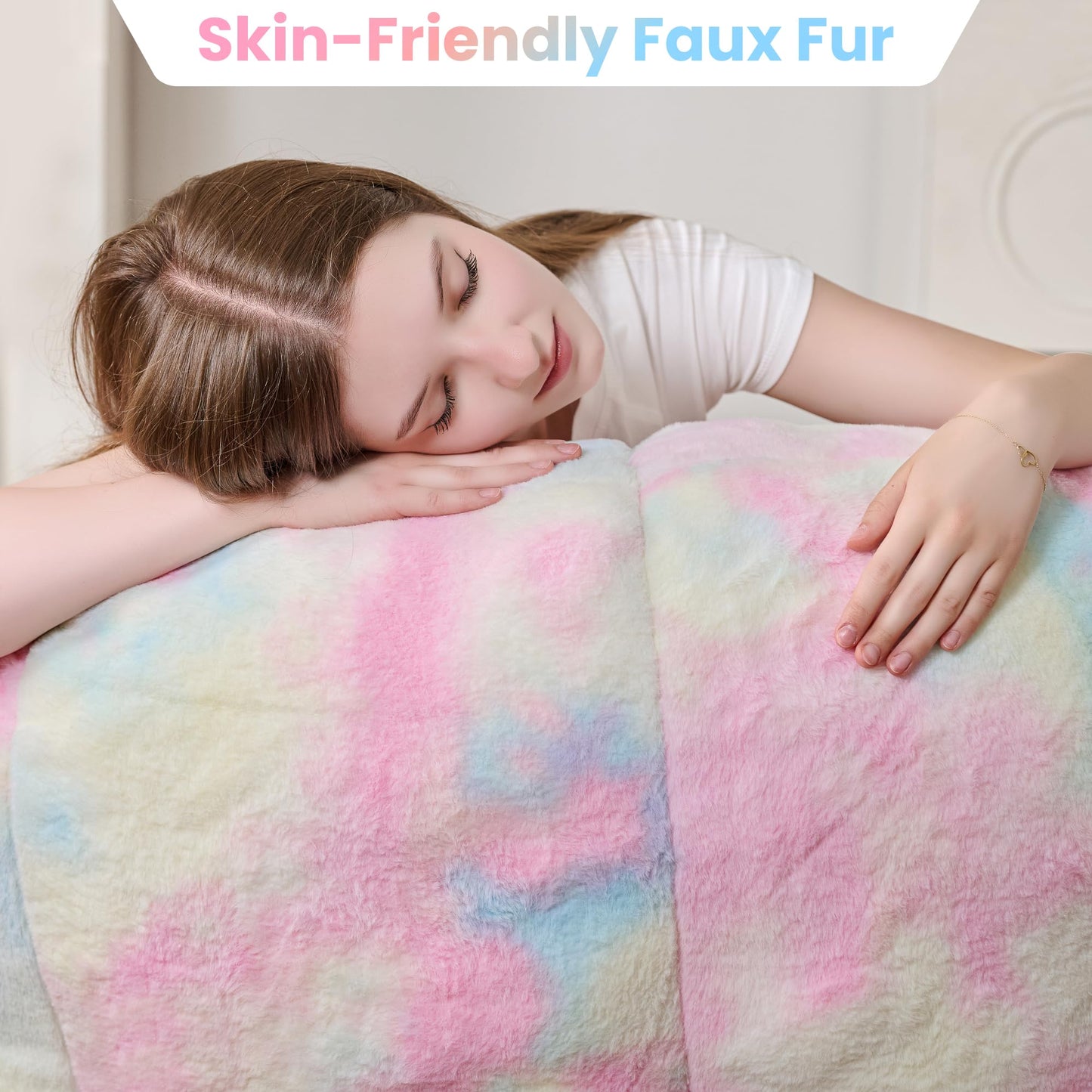 White Faux Fur Bean Bag Chair