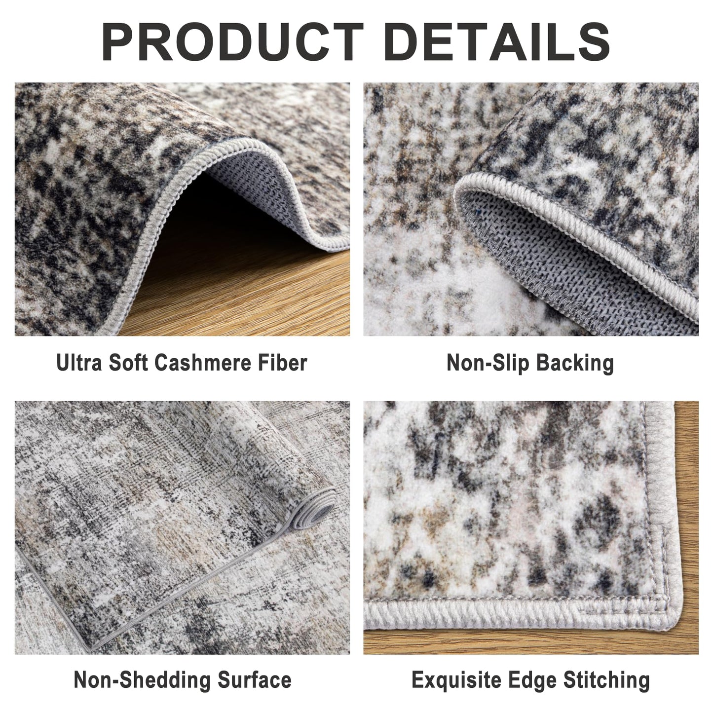 8x10 Ft Grey Abstract Area Rug