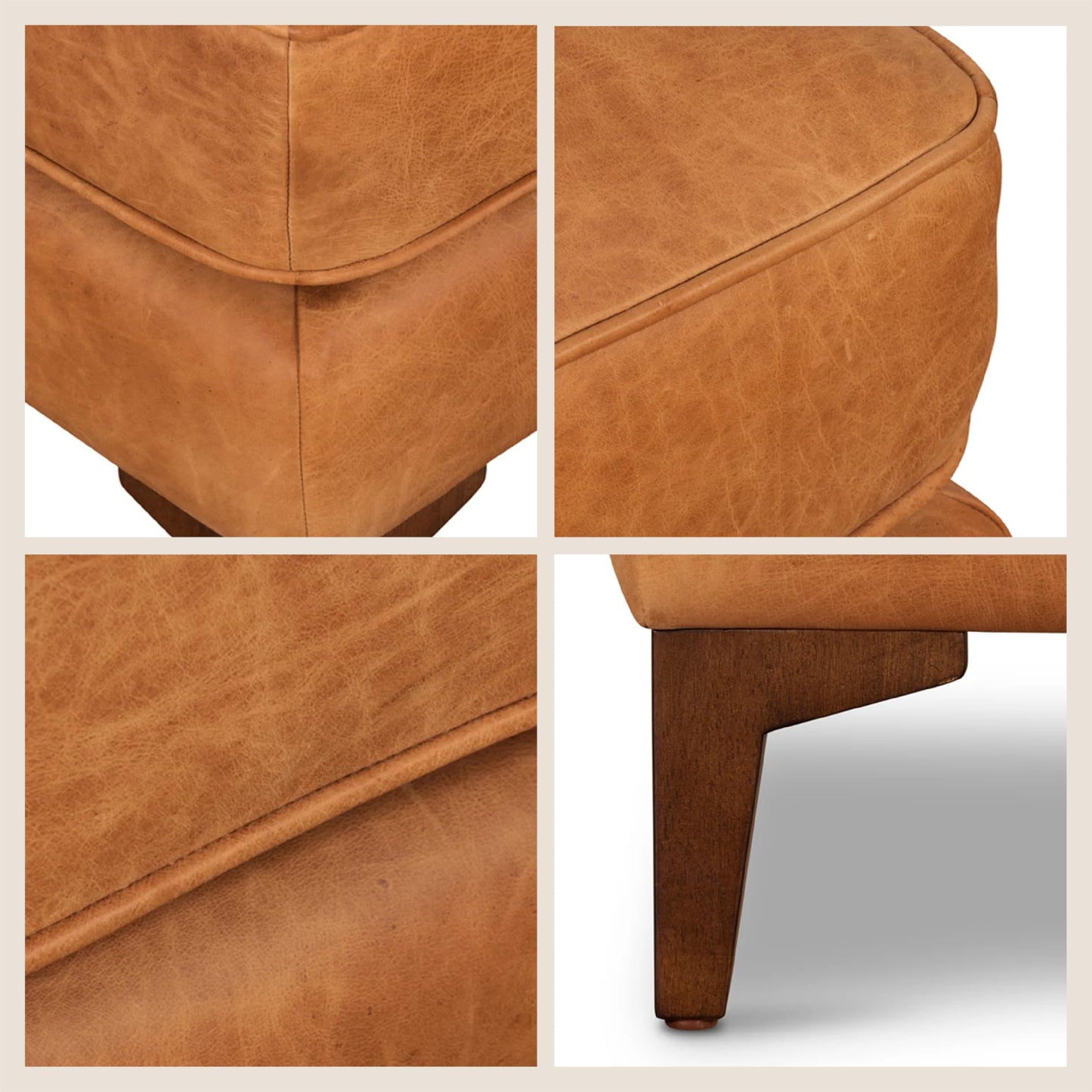 POLY & BARK 74" Leather Sofa – Cognac Tan