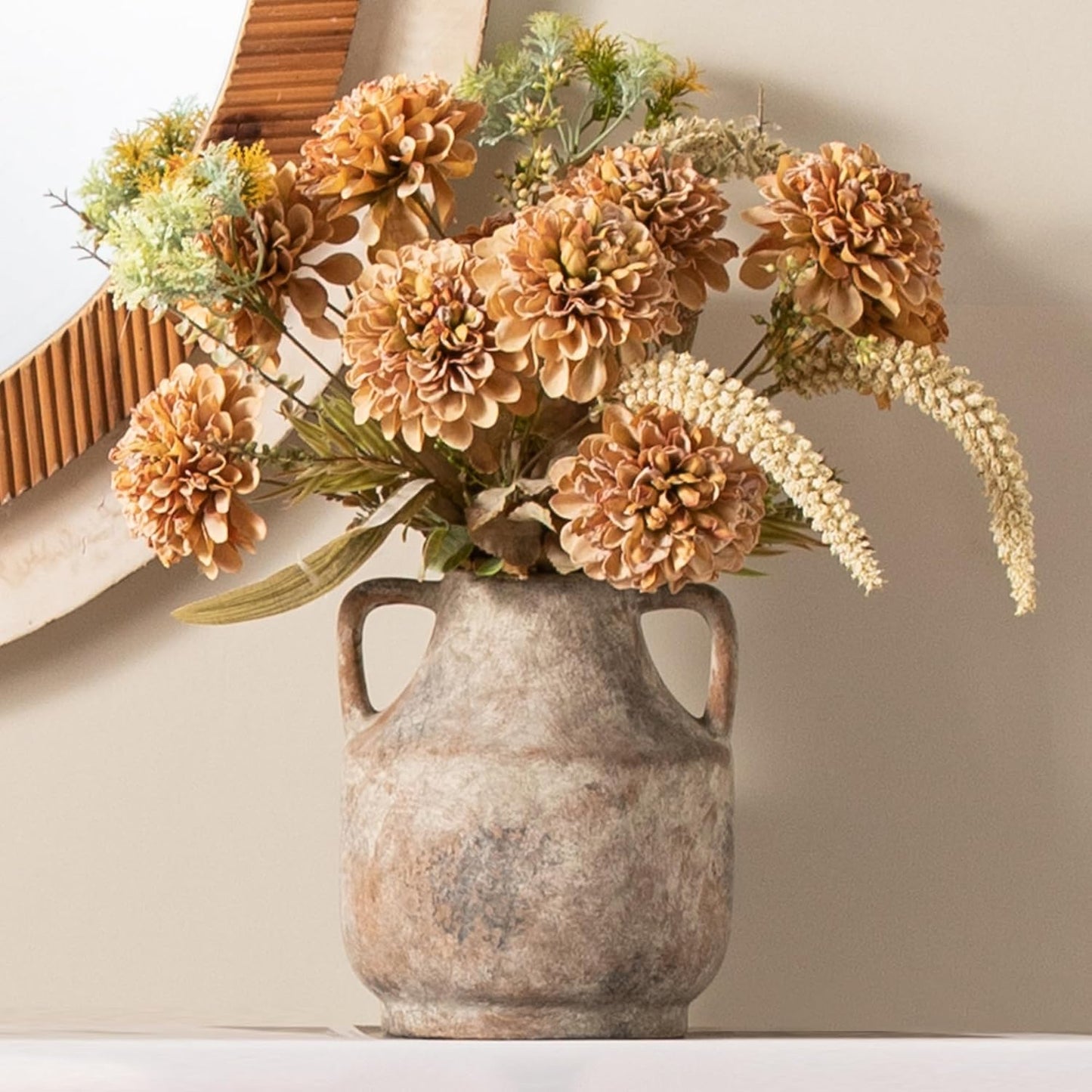 Mitt\&Ditt 8" Off-White Ceramic Vase