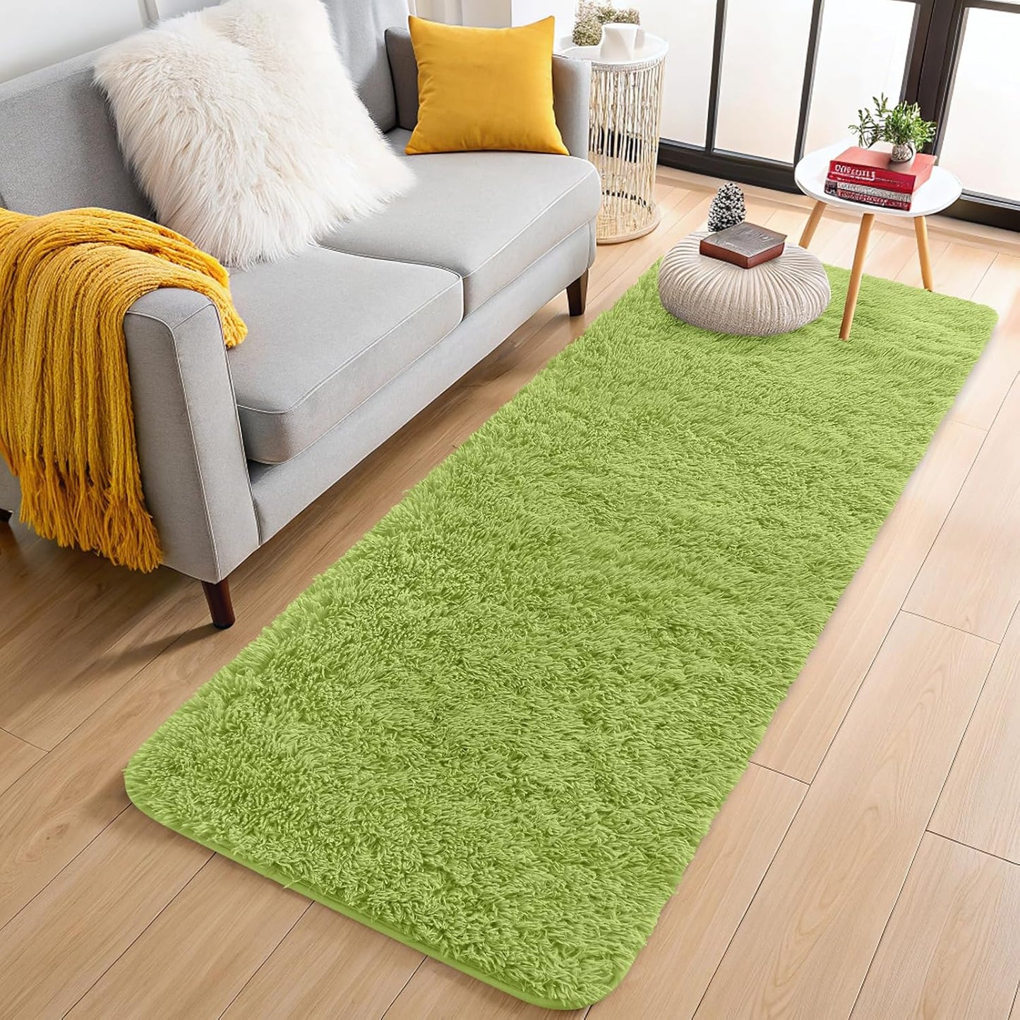 OLANLY 4x5.9 Grey Shag Rug
