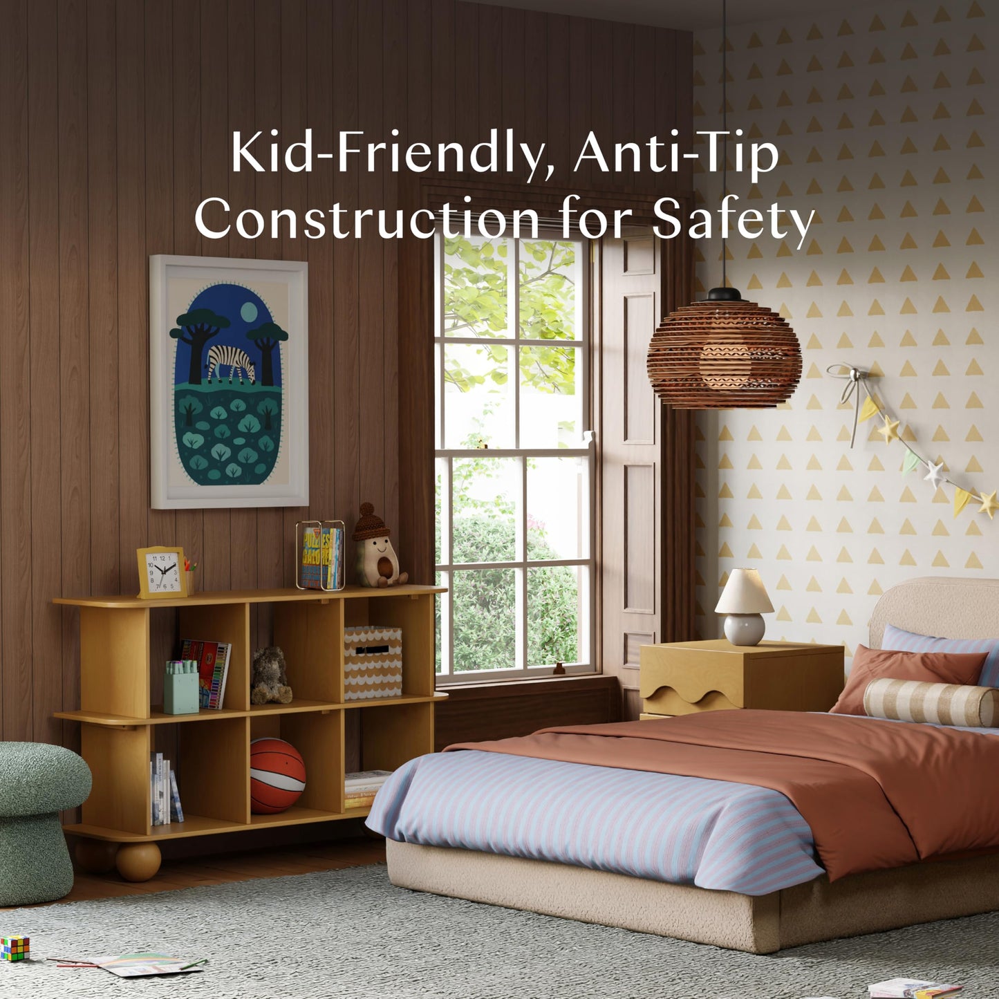 Babyletto 6-Cube Walnut Kids Bookcase