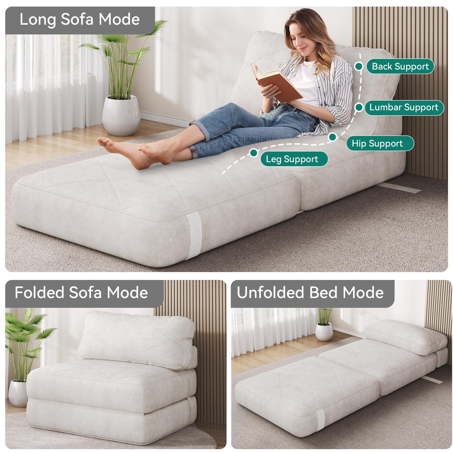YITAHOME Fold-Out Sofa – Dark Gray