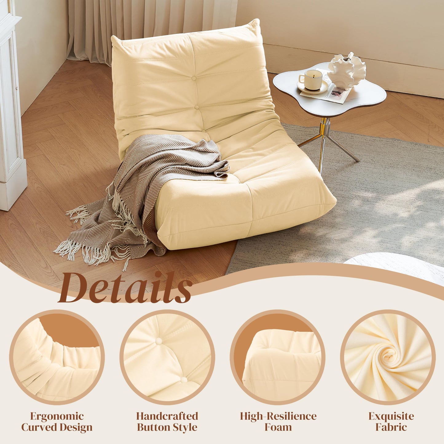 Dark Gray Memory Foam Bean Bag Chair